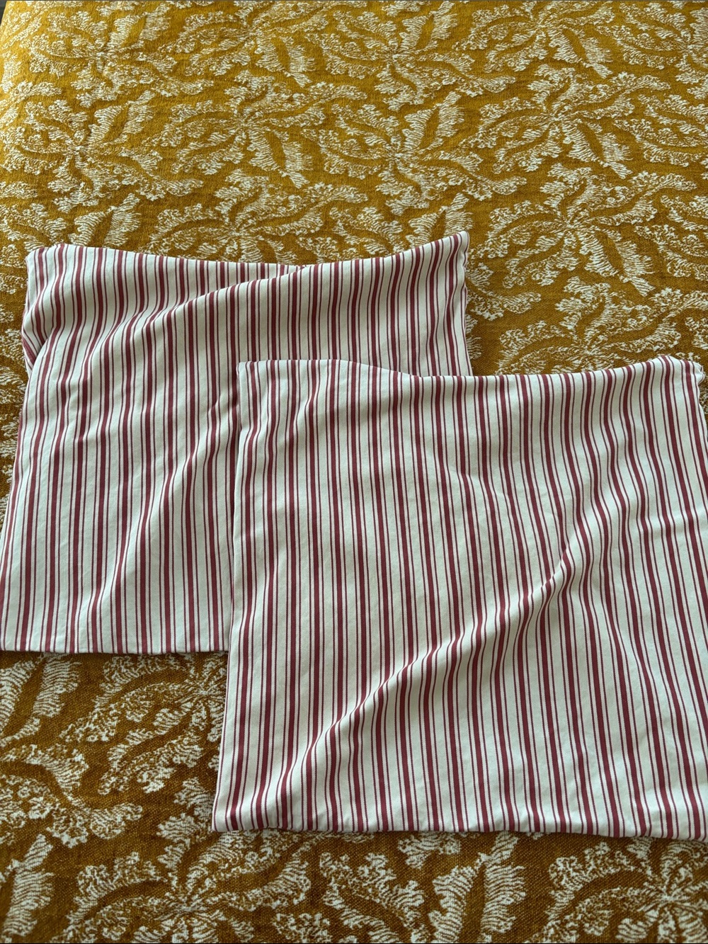 Lauren Ralph Lauren set of 2 pillow covers, cotton stripe red/white, 19.5x18”